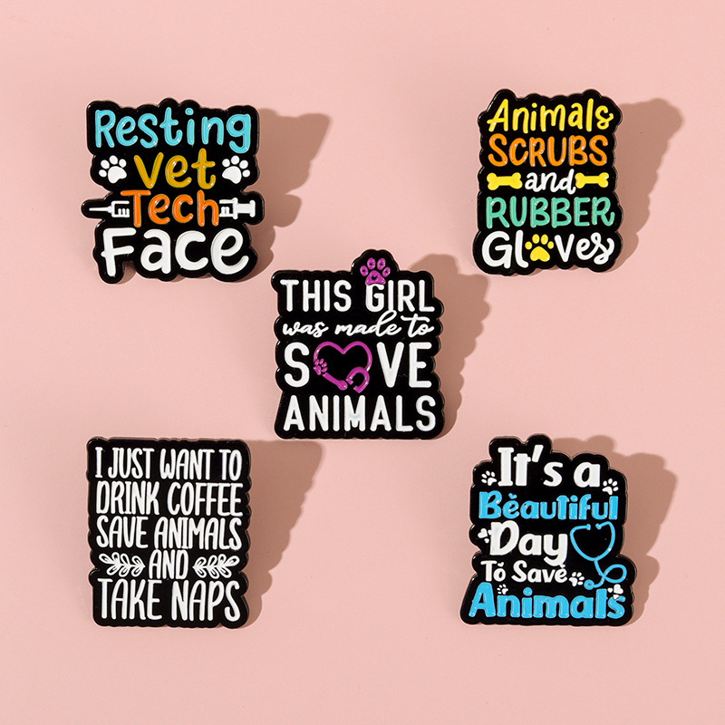 Stethoscope - Creative Letter Dog Enamel Brooch Life